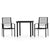 3 Piece Garden Dining Set Black