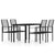 5 Piece Garden Dining Set Black