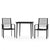 3 Piece Garden Dining Set Black