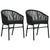 3 Piece Garden Dining Set Black