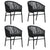 5 Piece Garden Dining Set Black