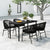 5 Piece Garden Dining Set Black
