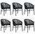 7 Piece Garden Dining Set Black