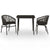 3 Piece Garden Dining Set Black