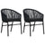 3 Piece Garden Dining Set Black