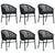 7 Piece Garden Dining Set Black