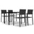 5 Piece Garden Dining Set Black