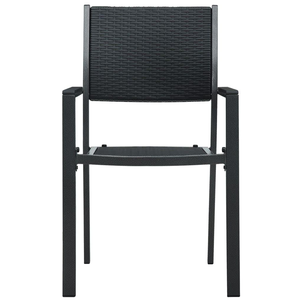 5 Piece Garden Dining Set Black
