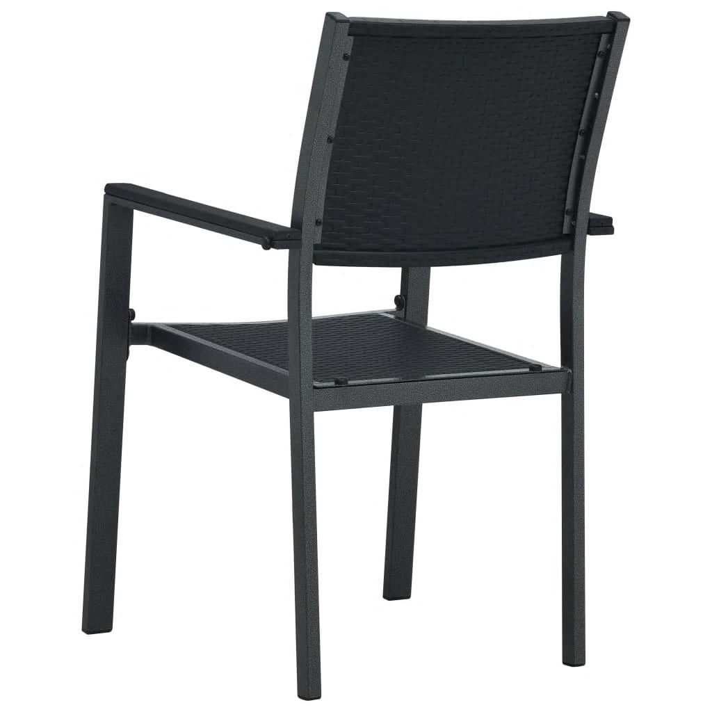 5 Piece Garden Dining Set Black