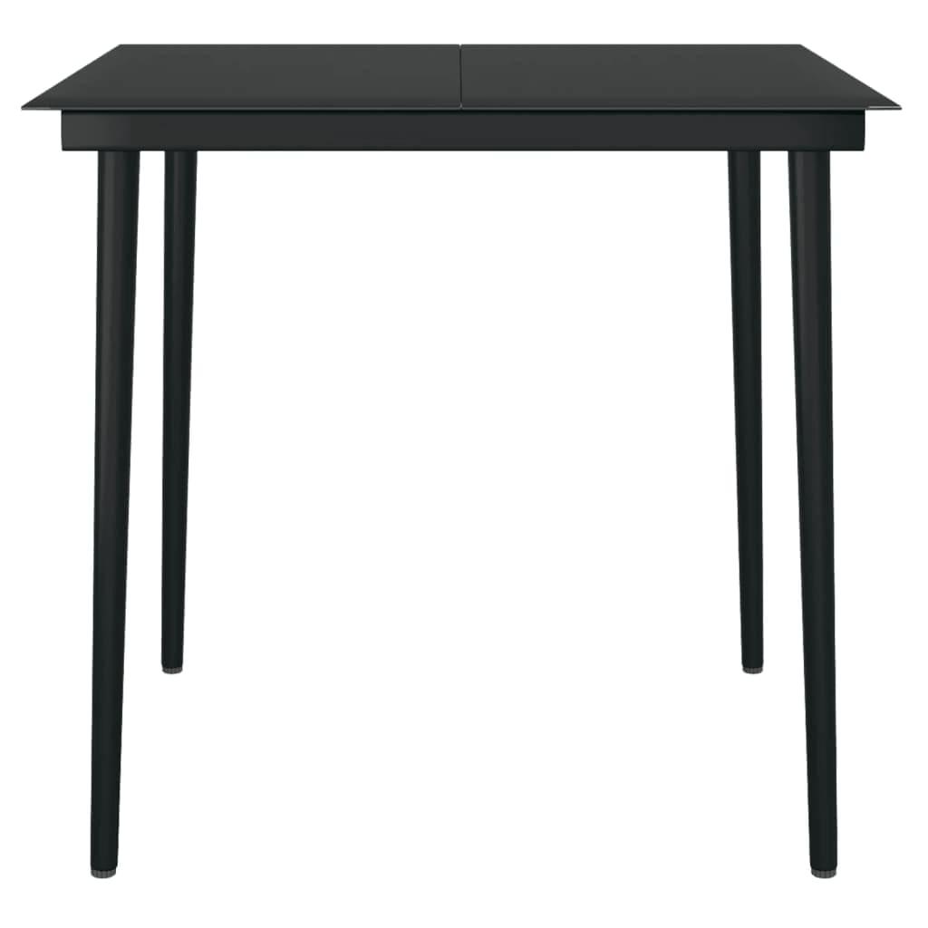 5 Piece Garden Dining Set Black