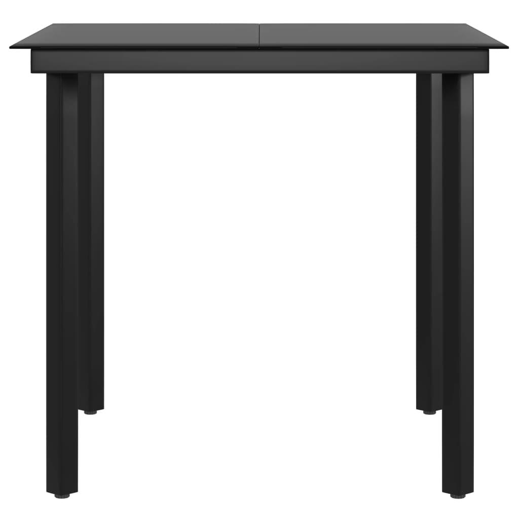 3 Piece Garden Dining Set with Cushions Beige and Black