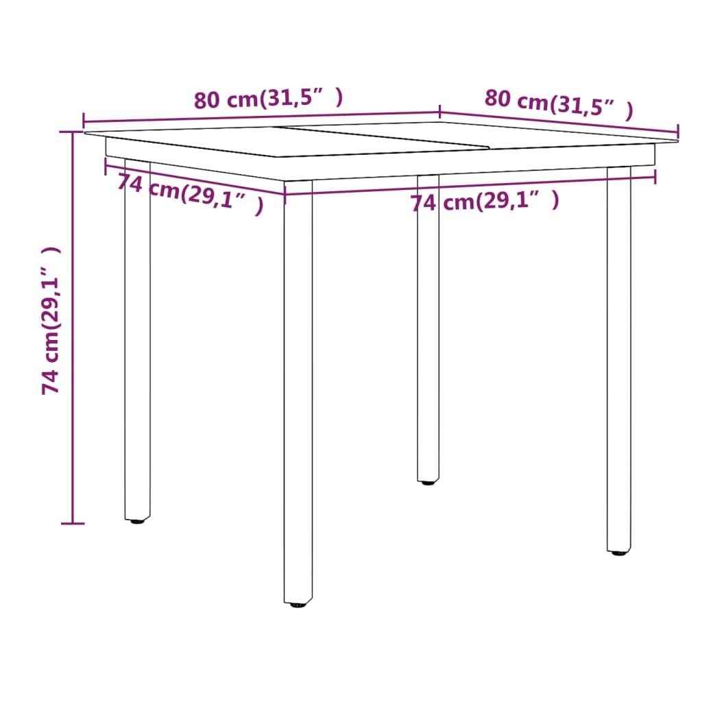 5 Piece Garden Dining Set with Cushions Beige and Black
