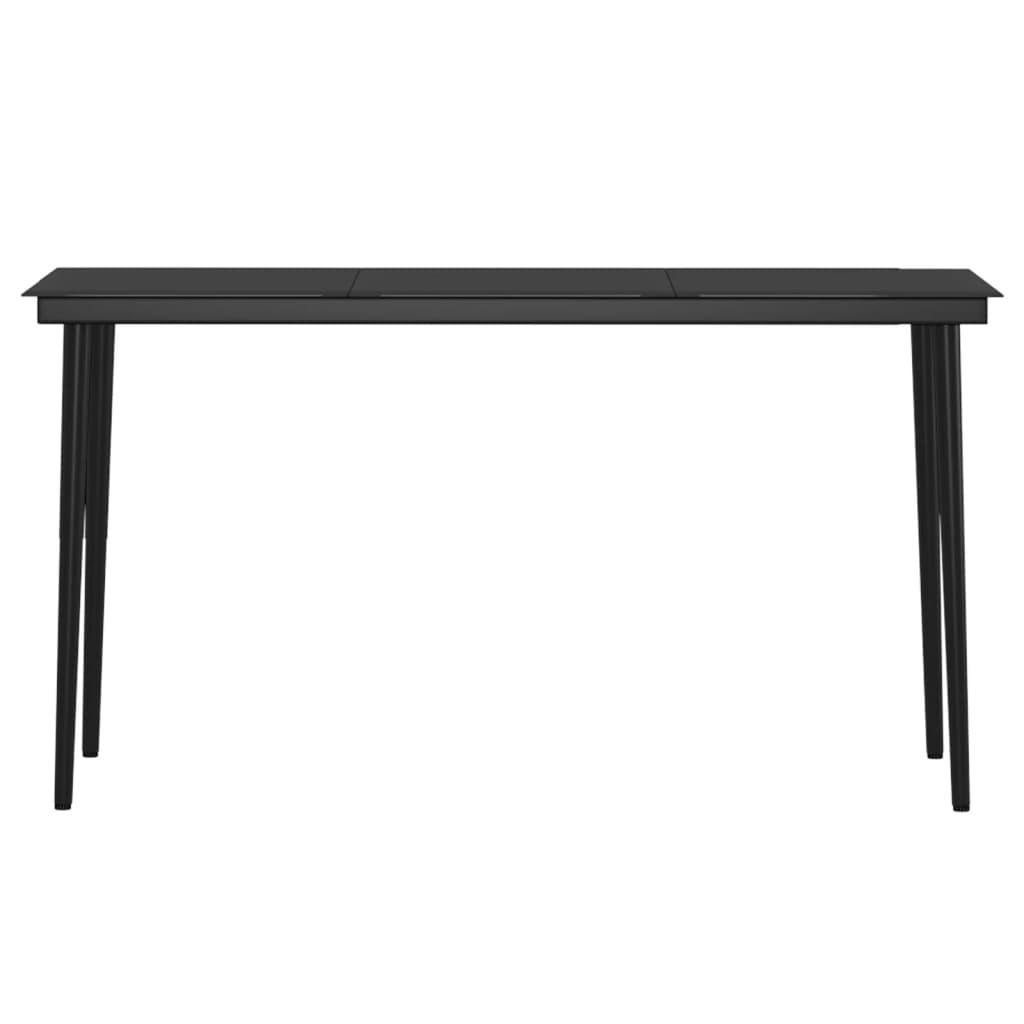 5 Piece Garden Dining Set with Cushions Black