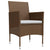 5 Piece Garden Dining Set with Cushions Brown and Black