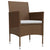 5 Piece Garden Dining Set with Cushions Brown and Black