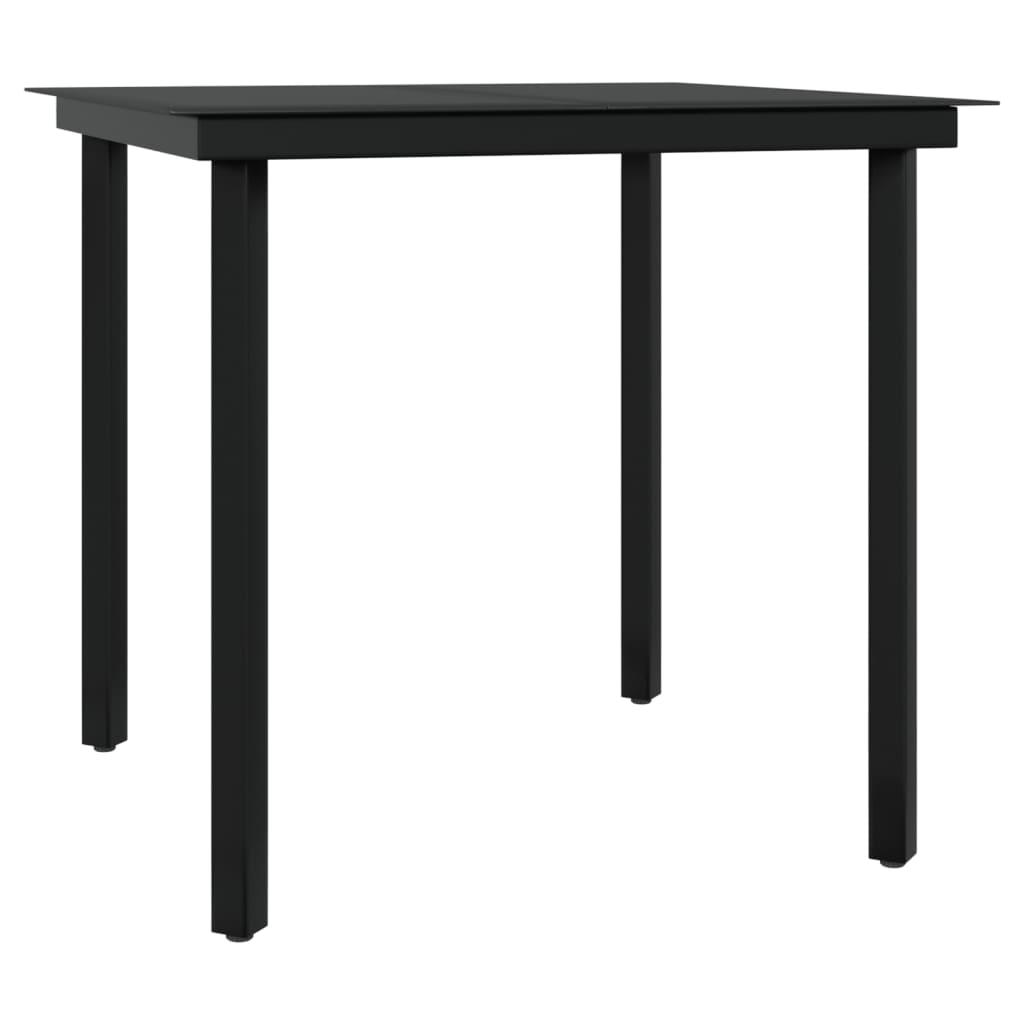 5 Piece Outdoor Dining Set with Cushions Black