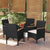 5 Piece Outdoor Dining Set with Cushions Black