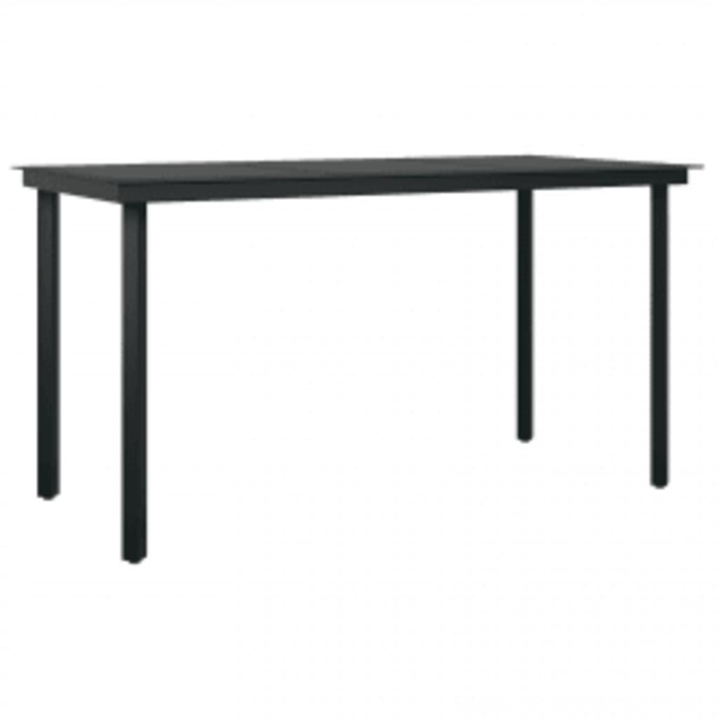 5 Piece Outdoor Dining Set with Cushions Black