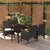 5 Piece Outdoor Dining Set with Cushions Black