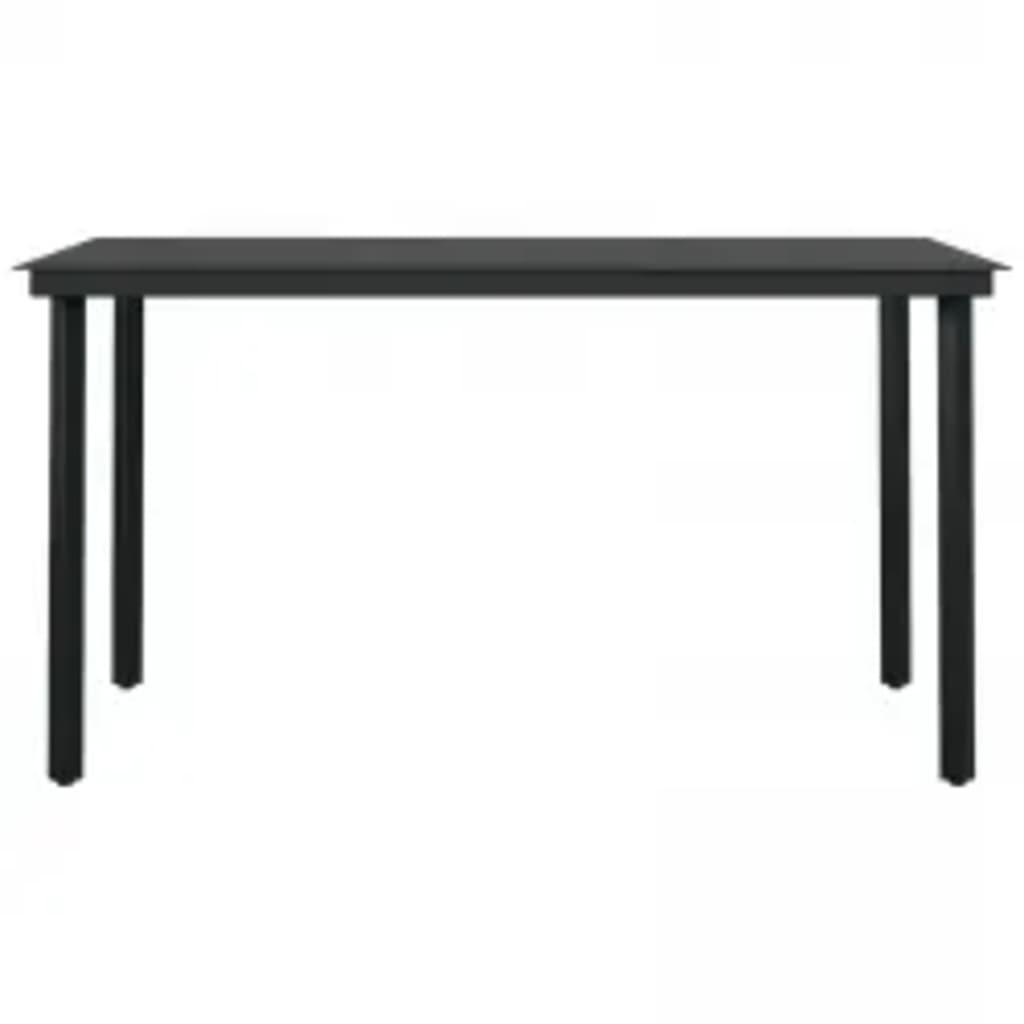 5 Piece Outdoor Dining Set with Cushions Grey and Black