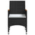 5 Piece Garden Dining Set with Cushions Black