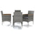 5 Piece Outdoor Dining Set with Cushions Grey and Black
