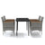 5 Piece Outdoor Dining Set with Cushions Grey and Black