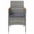 5 Piece Outdoor Dining Set with Cushions Grey and Black