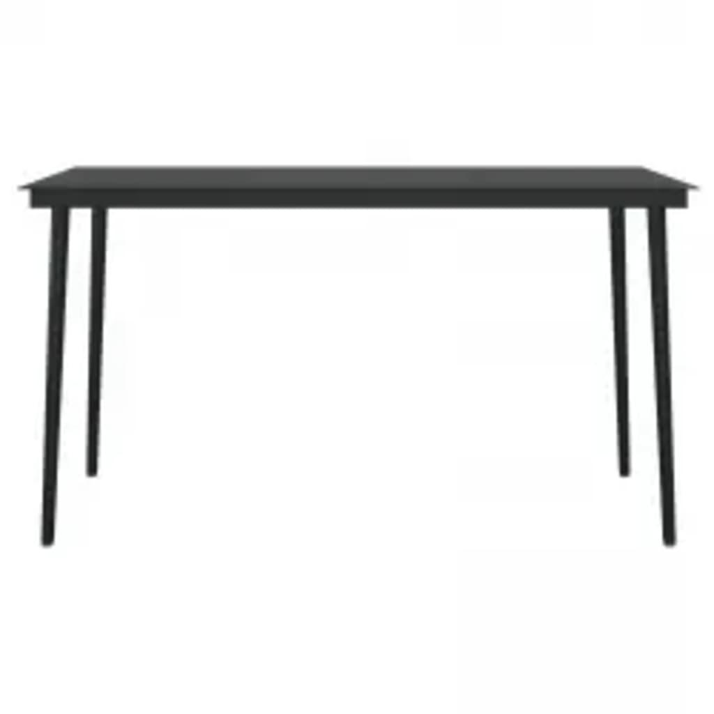 5 Piece Outdoor Dining Set with Cushions Grey and Black