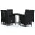 7 Piece Garden Dining Set with Cushions Black