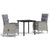 3 Piece Outdoor Dining Set with Cushions Grey and Black