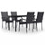 5 Piece Outdoor Dining Set Black