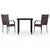 3 Piece Outdoor Dining Set Brown and Black