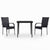 3 Piece Garden Dining Set Black