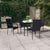 5 Piece Garden Dining Set Black