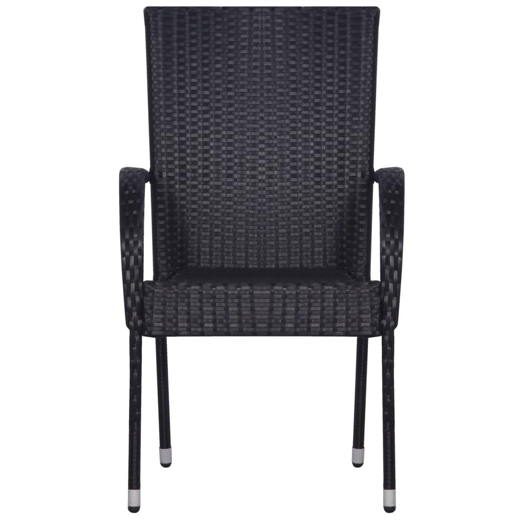 5 Piece Garden Dining Set Black