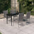 5 Piece Garden Dining Set Grey and Black