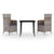 3 Piece Garden Dining Set with Cushions Grey