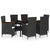 7 Piece Garden Dining Set with Cushions Black