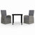 3 Piece Garden Dining Set with Cushions Grey