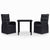 3 Piece Garden Dining Set with Cushions Black