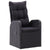 3 Piece Garden Dining Set with Cushions Black
