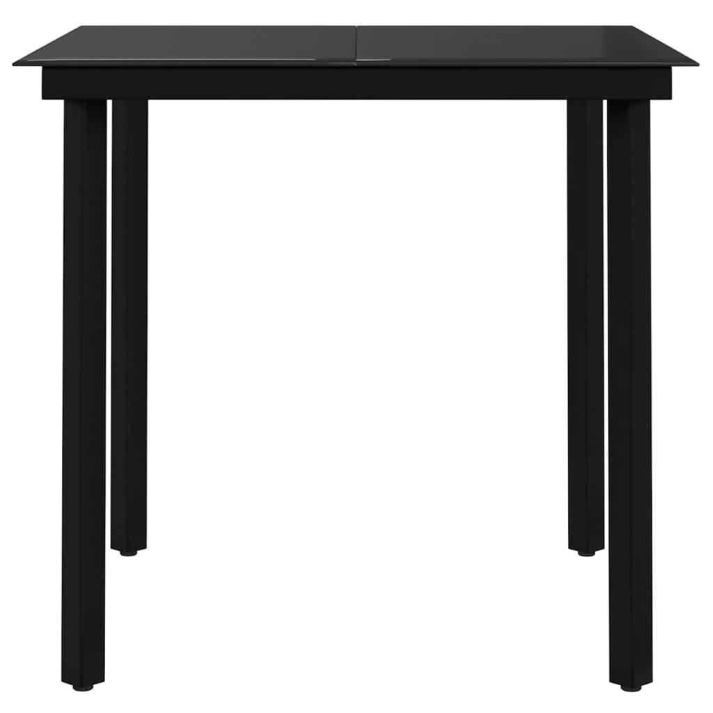 3 Piece Garden Dining Set with Cushions Black
