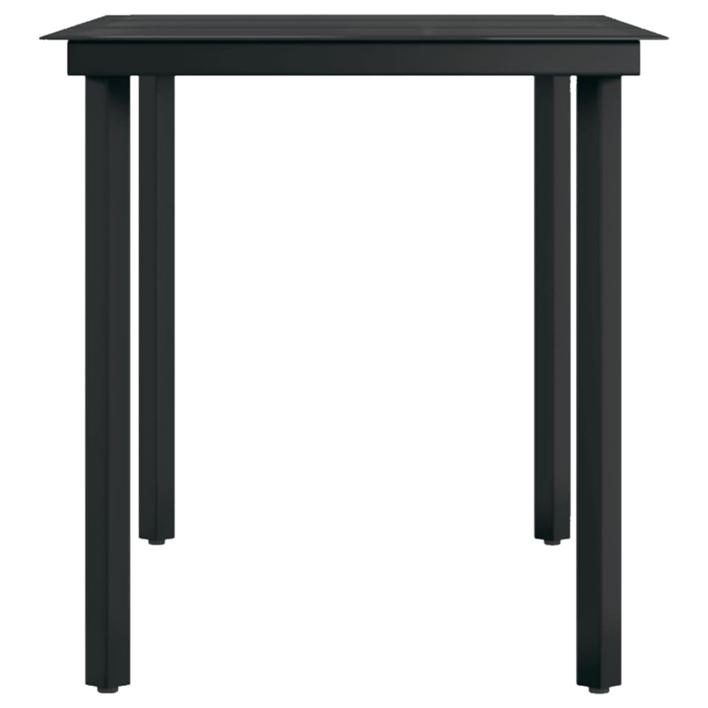 7 Piece Garden Dining Set with Cushions Black