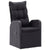 7 Piece Garden Dining Set with Cushions Black