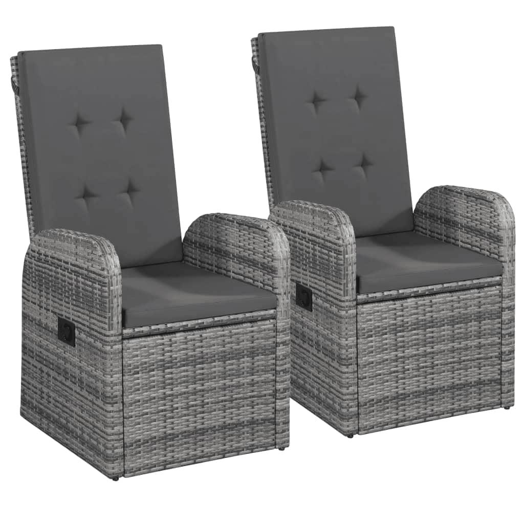 7 Piece Garden Dining Set with Cushions Grey