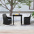 3 Piece Garden Dining Set with Cushions Black