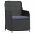 7 Piece Garden Dining Set with Cushions Black