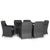 7 Piece Garden Dining Set with Cushions Black