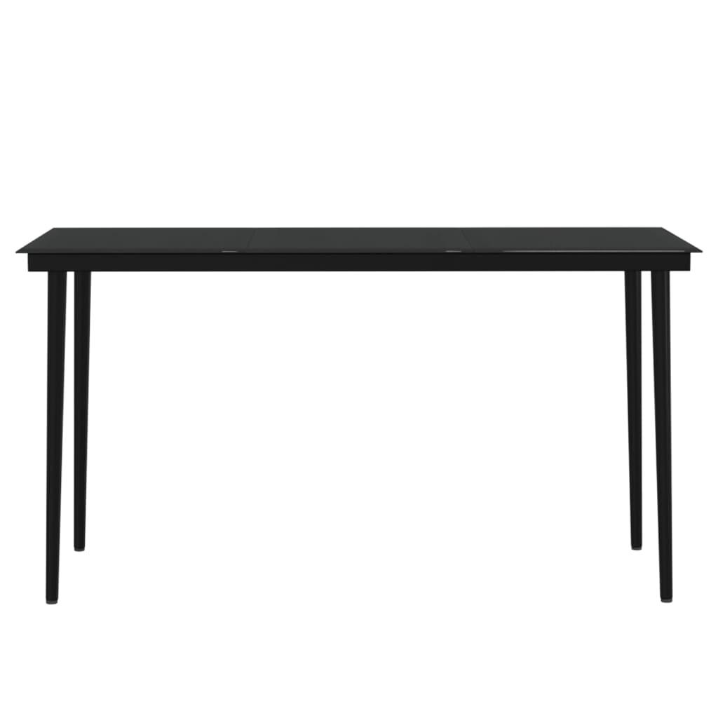 7 Piece Garden Dining Set with Cushions Black